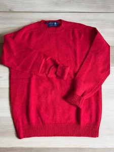 Herren Vintage neu ohne Etikett neu aus altem Lagerbestand Lord & Taylor 100 % Schurwolle rot Rundhalsausschnitt Pullover XL - Bild 1 von 4