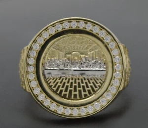 Real Solid 10K Yellow Gold Mens  Last Supper  Ring 17.5mm ALL Sizes - Picture 1 of 8