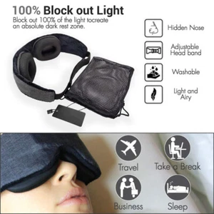 3D Sleep Eye Mask Travel Soft Memory Foam Padded Shade Cover Sleeping Blindfold - Picture 1 of 11