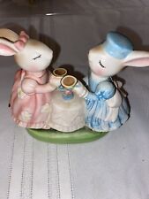 Easter gift idea- Avon figurine rabbits tea Cherished Moments Collection vintage