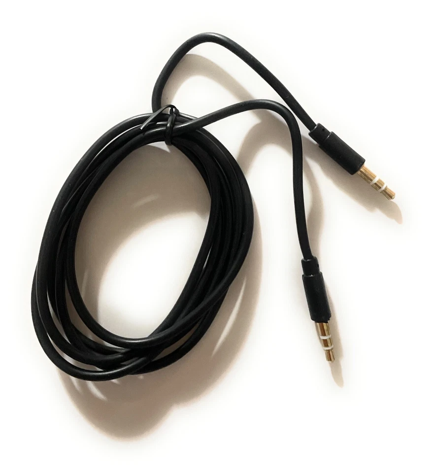 Black Color 3.5mm Stereo Male to Male Mini Jack Port Extension Audio Aux Cable - Image 1 of 2
