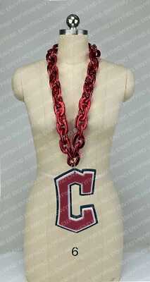 New MLB CLEVELAND GUARDIANS BACKS Jumbo Big RED Fan Chain Necklace Foam MI USA - Image 1 of 3