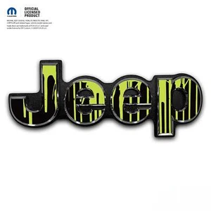 Jeep Emblem Overlay Decals - Dripping Lime Green - Picture 1 of 7