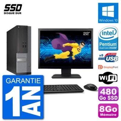 PC Dell Optiplex 3020 SFF Pantalla 22" G3220 RAM 8Go SSD 480Go Windows 10 Wifi - Imagen 1 de 3
