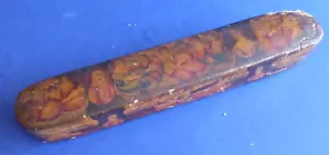 ANTIQUE QAJAR PAPIER MÂCHÉ QALAMDAN boite stylo PEN CASE BOX 19th ARBIC ISLAMIC - Imagen 1 de 7