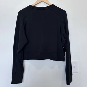 Isabella Womens Small Black Cropped Long Sleeve Soft Sweatshirt - Picture 1 of 3