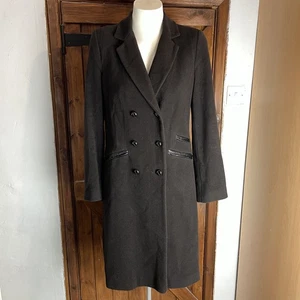 Laura Ashley Vintage Braun Wolle Kaschmir Blazer Trenchcoat UK 10 - Bild 1 von 9