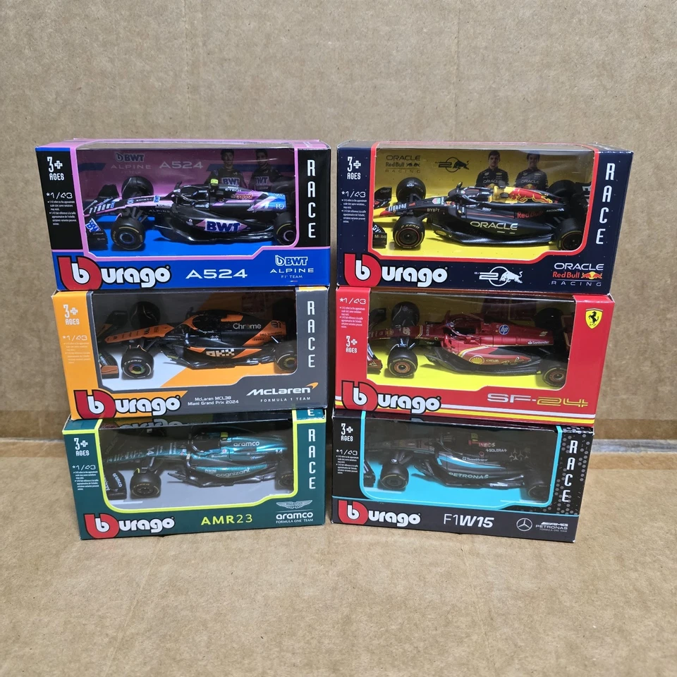 Burago F1 Set Of 6 Racing Cars BRAND NEW, FAST OUT FREE POST - image 1 of 4
