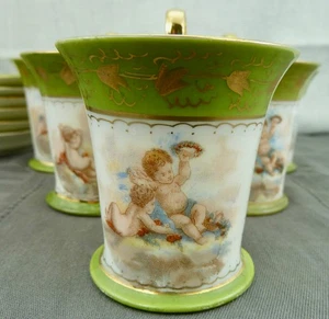 6 Tassen mit Untertassen Putti Darstellung um 1860/80 - Foto 1 di 18