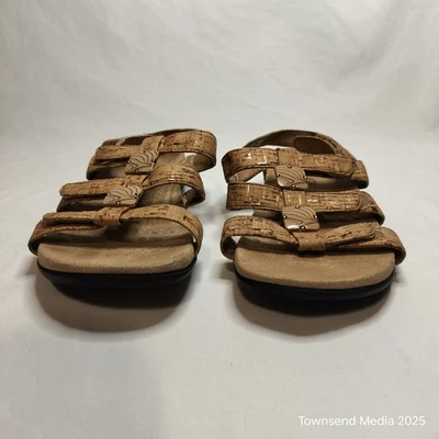 Sandalias Vionic para mujer talla 6 ámbar corcho cuero dorado zapatos ortopédicos de verano Foto 1 de 4