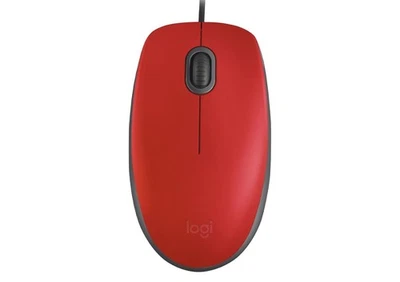 Logitech M110 USB Optical 1000DPI Ambidextrous Red Mouse - Image 1 of 4