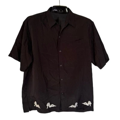 No Fear Vintage Short Sleeve Button Down XXL Black embroidered Vintage Rare Y2K - Image 1 of 4