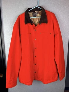 Chaqueta LL Bean Signature Para Hombre 3XL Alta Naranja Acolchada Camuflada Forrada Cuello Pana - Imagen 1 de 15