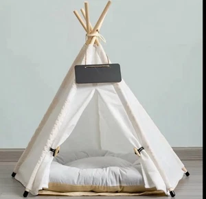 Stilvolles Tipi-Zelt für Haustiere – Für Hunde & Katzen, Kissen, Indoor/Outdoor - Bild 1 von 7