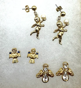Engel Ohrringe Set (3 Sets), Fliegender Amor Engel Schutzengel religiös - Bild 1 von 8