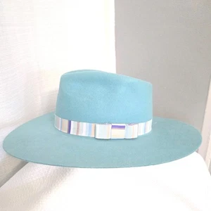 Twister Pinch Front Girls Cowboy Hat Sz XL Felt Stripe Band Cowgirl Western - Picture 1 of 9