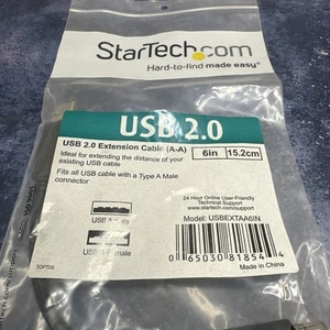 StarTech USBEXTAA6IN 6in USB 2.0 Extension Adapter Cable A to A - M/F - Picture 1 of 4