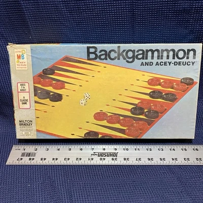 Vintage Milton Bradley Backgammon Acey-Deucy Board Game 1973 Complete Free Ship - Image 1 of 4