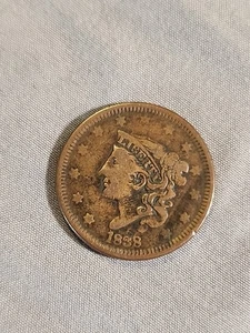 1838 Large Cent Coronet Braided Hair - Picture 1 of 4