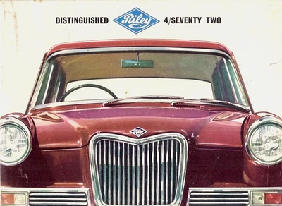 Riley 4/Seventy Two 4/72 1966-1969 UK Market Foldout Sales Brochure Farina - Image 1 of 2