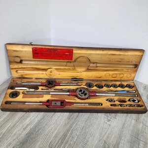 Juego de grifos y troqueles vintage Craftsman 5500 estuche de madera calcomanía de la era de 1930 hecho en EE. UU. - Imagen 1 de 11