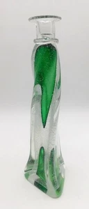 Adam Jablonski Kunstglas grün Kerzenhalter Polen signiert abstrakt Blasen - Bild 1 von 9