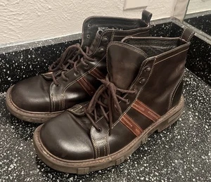 Botas de Combate BED STU Bishop Para Hombre Cuero Negro y Marrón Estilo con Cordones Talla 11 - Imagen 1 de 9