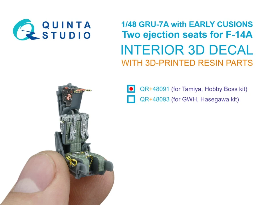 Quinta Studio 1/48 GRU-7A early, 2 sedili ejection per F-14 A (Tamiya,... - Immagine 1 di 4