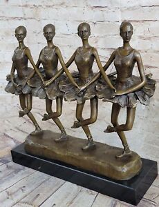 Dancers Bronze Sculpture Marble Figurine Show Girls Art Deco Las Vegas Figure NR