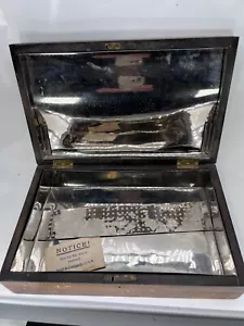 Humidor Mahogany box Swift and Company Vintage 13" key Metal Lining - Picture 1 of 11