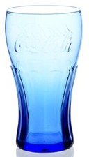 Vintage 2009 Coca-Cola McDonald's Promotional 12 Oz. Glass (Color: Cobalt Blue)