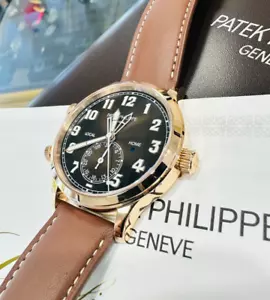 Patek Philippe Calatrava Pilot Travel Time 5524R Rose Gold Chocolate Dial B/PAPR - Picture 1 of 18