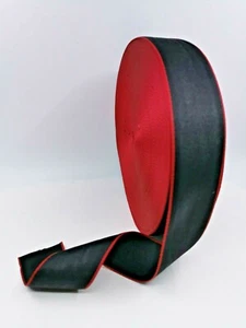 40mm Width Webbing Black with Red Edge Strong & Thick Soft Ribbon Good for DIY - Picture 1 of 5