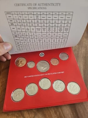 2017-D US MINT Denver Uncirculated 10 Coin Set w/Certificate of Authenticity - Image 1 of 4