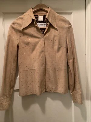 Chaqueta Dolce & Gabbana Bronceada Gamuza y Cristal Excelente Estado Pequeña Foto 1 de 4