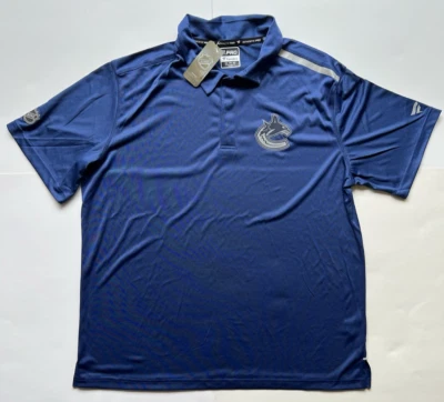 Vancouver Canucks NHL  Fanatics Authentic Pro Polo Shirt Size Mens XXL Blue NWT - Image 1 of 4