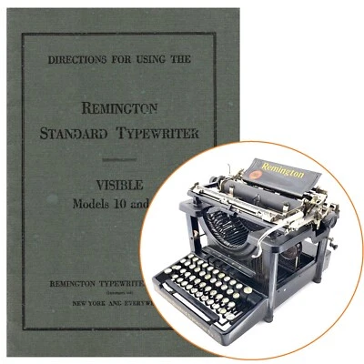 EARLY Remington No. 10 Máquina de Escribir Manual de Instrucciones Usuario Repro Estándar De Colección Foto 1 de 2