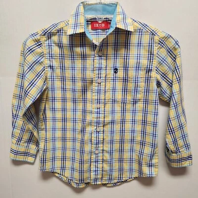 Camisa IZOD Niños Talla 7 Botones Multicolor A Cuadros Abotonada Academia Preppy Foto 1 de 4