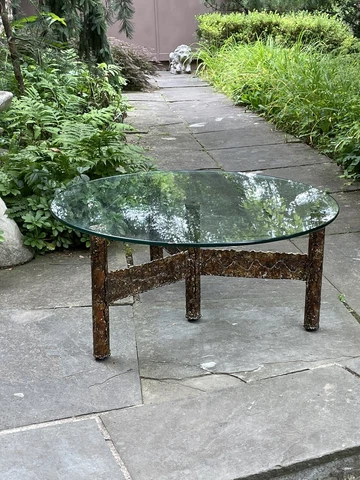 Silas Seandel 1960's Mid Century Brutalist Torch Cut Coffee Table Paul Evans Era Cover