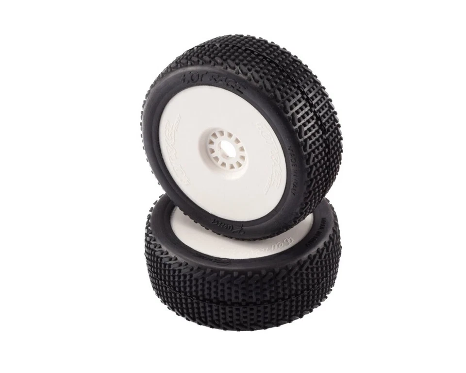 Hot Race Roma 1/8 Buggy Reifen Medium auf weißer Felge HRE001-0233  - Bild 1 von 1