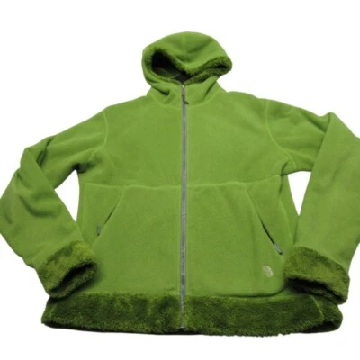 Mountain Hardwear Jacket Womens Medium Green Fuzzy Fleece Full Zip Tech Hiking - Image 1 of 4
