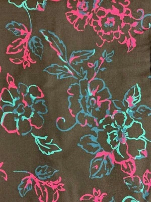 Scrub Top SIZE SMALL LANDAU ENTWINED FLORESCENT ROSES NWT Nurse Work Medical CNA - Image 1 of 4