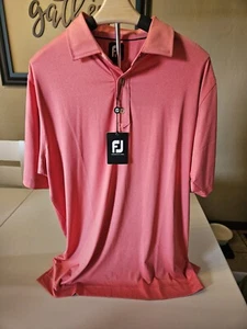 FootJoy FJ Men's Heather Red Golf Polo Brand New Size L - Picture 1 of 5