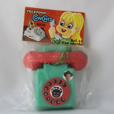 Ancien téléphone jouet tire CONCHIS jouets kiosque années 70 Espagne - Photo 1/2