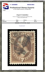 O-76 Treasury Official Stamp Used PSE Graded 85, PSE Cert. # 01301852 - Picture 1 of 1