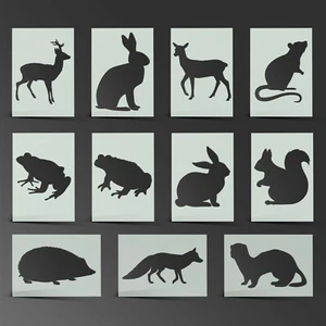 Plantilla de animales Bosque Mylar Hoja Pintura Arte de pared Artesanía Aerógrafo 190 micras - Imagen 1 de 20