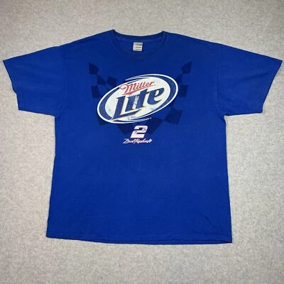Miller Lite Brad Keselowski  T-Shirt Adult Size XL NASCAR #2 Team Penske Blue - Image 1 of 4