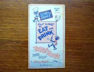 Raro 1930 Whitney Bros Topsy's Roost Play Land At The Beach San Francisco Menú - Imagen 1 de 12
