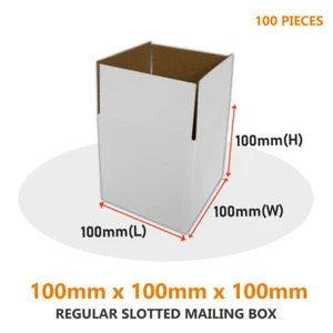 100x Cube Mailing Box 100 x 100 x 100 mm Shipping Packing Parcel Carton Boxes - Picture 1 of 8