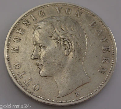  5 MARK OTTO KÖNIG 1903 D VON BAYERN  MÜNZE SILBER . - Bild 1 von 2